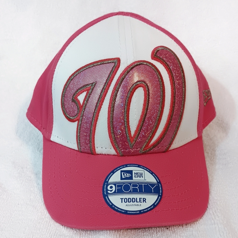 Washington Nationals New Era 9FORTY Toddler Glitter Filler Adjustable Hat Cap